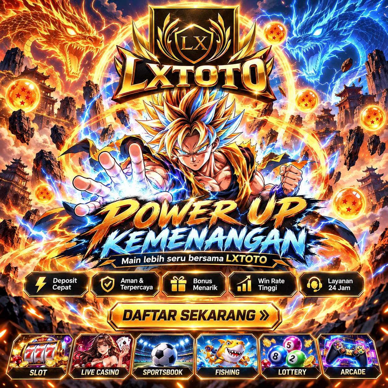 Petualangan fantasi LXTOTO dengan energi emas dan biru